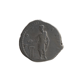 Denarius of Antoninus Pius (86–161; Roman emperor 138–161). Obverse: head of Antoninus Pius with