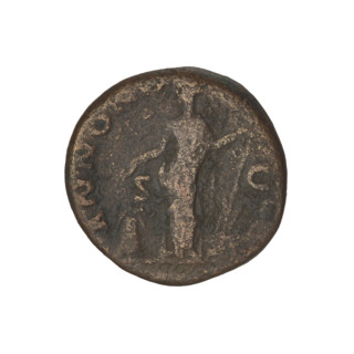 Hadrian (76–138; Roman emperor 117–138). Obverse: head of Hadrian in laurel wreath facing right;