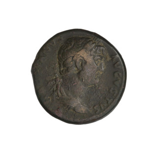 Hadrian (76–138; Roman emperor 117–138). Coin (Roman Empire, 134–138, Rome). Obverse: head of