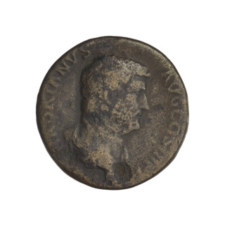 Hadrian (76–138; Roman emperor 117–138). Obverse: head of Hadrian in laurel wreath facing right;
