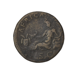 Hadrian (76–138; Roman emperor 117–138). Obverse: head of Hadrian in laurel wreath facing right;