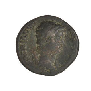 Hadrian (76–138; Roman emperor 117–138). Coin (134–138, Rome). Obverse: head of Hadrian in laurel