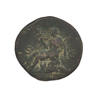 Hadrian (76–138; Roman emperor 117–138). Obverse: head of Hadrian in laurel wreath facing right;