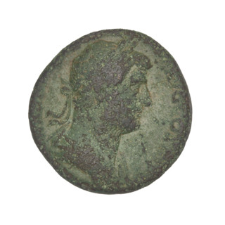Hadrian (76–138; Roman emperor 117–138). Coin (119–138, Rome, Roman Empire). Obverse: head of