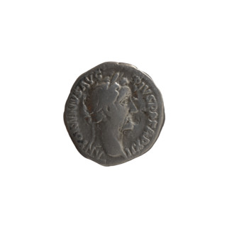 Denarius, Antoninus Pius (86–161; Roman emperor 138–161). Obverse: Head of Antoninus Pius in a