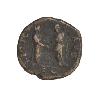 Hadrian (76–138; Roman Emperor 117–138). Coin (134–138, Rome, Roman Empire). Obverse: Bust of