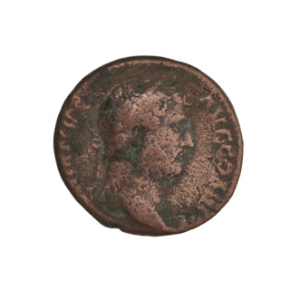 Hadrian (76–138; Roman emperor 117–138). Coin (119–138, Rome). Obverse: Bust of Hadrian with laurel