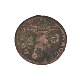 Hadrian (76–138; Roman emperor 117–138). Obverse: Bust of Hadrian with laurel wreath facing right;