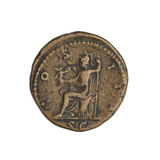 Hadrian (76–138; Roman emperor 117–138); obverse: bust of Hadrian with laurel wreath facing right;