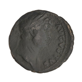 Hadrian (76–138; Roman emperor 117–138). Coin (Rome, 119–138). Obverse: Bust of Hadrian with laurel