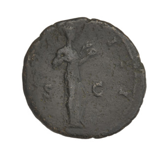 Hadrian (76–138; Roman emperor 117–138). Obverse: Bust of Hadrian with laurel wreath facing right;