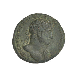 Hadrian (76–138; Roman emperor 117–138); cornucopia (iconographic); busts; laurel wreaths; Virtus