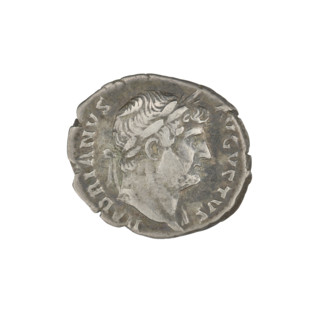 Denarius, Hadrian (76–138; Roman emperor 117–138). Obverse: head of Hadrian in laurel wreath facing
