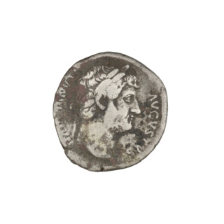 Denarius, Hadrian (76–138; Roman emperor 117–138). Obverse: head of Hadrian in laurel wreath facing