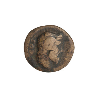 Quarter (coin) of Hadrian (76–138; Roman emperor 117–138). Obverse: bust of Hadrian right, wearing