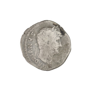 Denarius, Hadrian (76–138; Roman emperor 117–138). Obverse: head of Hadrian in laurel wreath facing