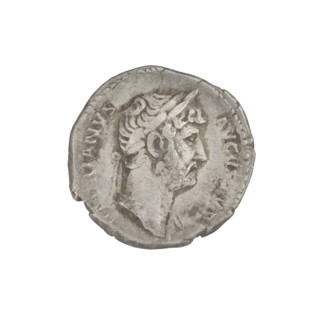 Denarius, Hadrian (76–138; Roman emperor 117–138). Obverse: head of Hadrian in laurel wreath facing