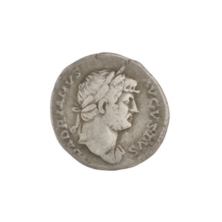 Denarius, Hadrian (76–138; Roman emperor 117–138). Obverse: head of Hadrian in laurel wreath facing