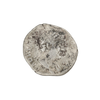 Denarius; Hadrian (76–138; Roman emperor 117–138). Obverse: head of Hadrian in laurel wreath facing
