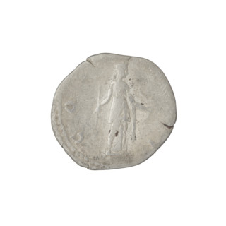 Denarius of Hadrian (76–138 CE; Roman emperor 117–138). Obverse: head of Hadrian in laurel wreath