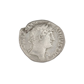 Denarius, Hadrian (76–138; Roman emperor 117–138). Obverse: head of Hadrian in laurel wreath facing