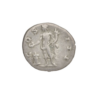 Denarius of Hadrian (76–138; Roman emperor 117–138). Obverse: head of Hadrian in laurel wreath