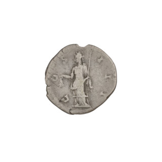 Denarius of Hadrian (76–138; Roman emperor 117–138). Obverse: head of Hadrian in laurel wreath