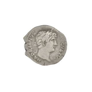 Denarius, Hadrian (76–138; Roman emperor 117–138). Obverse: head of Hadrian in laurel wreath facing