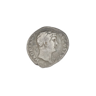 Denarius, Hadrian (76–138; Roman emperor 117–138). Obverse: head of Hadrian in laurel wreath facing