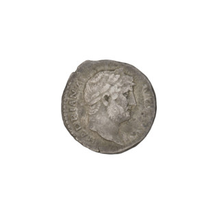Denarius, Hadrian (76–138; Roman emperor 117–138). Obverse: head of Hadrian in laurel wreath facing