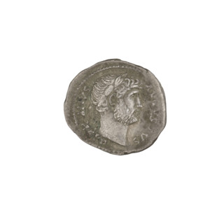 Denarius, Hadrian (76–138; Roman emperor 117–138). Obverse: head of Hadrian in laurel wreath facing