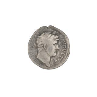 Denarius, Hadrian (76–138; Roman emperor 117–138). Obverse: head of Hadrian in laurel wreath facing