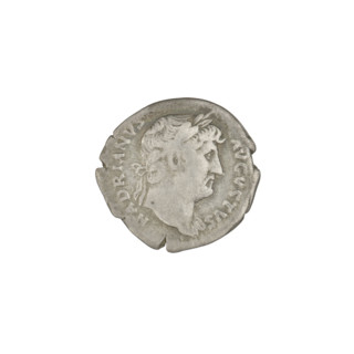 Denarius, Hadrian (76–138; Roman emperor 117–138). Obverse: head of Hadrian in laurel wreath facing