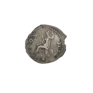 Denarius of Hadrian (76–138; Roman emperor 117–138). Obverse: head of Hadrian in laurel wreath