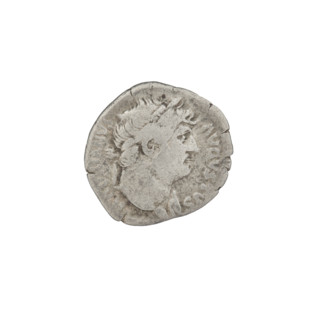 Denarius, Hadrian (76–138; Roman emperor 117–138). Obverse: head of Hadrian in laurel wreath facing