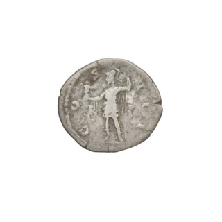 Denarius of Hadrian (76–138; Roman emperor 117–138). Obverse: head of Hadrian in laurel wreath