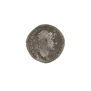 Denarius of Hadrian (reigned 117–138), 125–128; obverse: head of Hadrian in laurel wreath facing