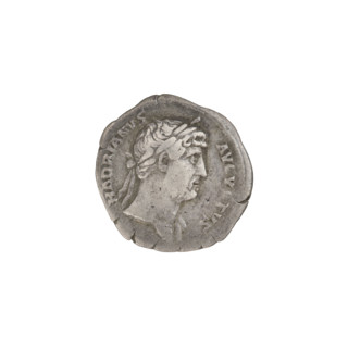 Denarius, Hadrian (76–138; Roman emperor 117–138). Obverse: head of Hadrian in laurel wreath facing