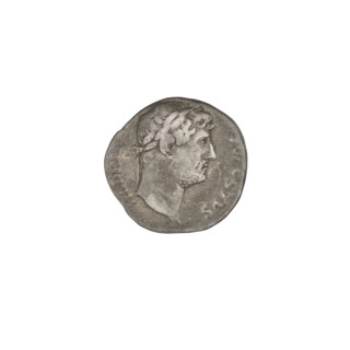 Denarius of Hadrian (76–138; Roman emperor 117–138). Obverse: head of Hadrian in laurel wreath