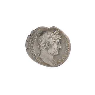 Denarius, Hadrian (76–138; Roman emperor 117–138). Obverse: head of Hadrian in laurel wreath facing