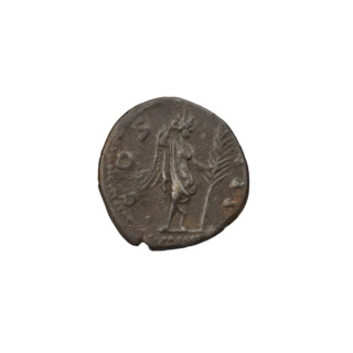 Denarius of Hadrian (76–138; Roman emperor 117–138). Obverse: head of Hadrian in laurel wreath