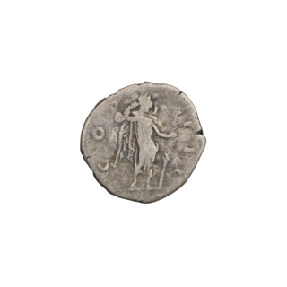 Denarius of Hadrian (76–138; Roman emperor 117–138). Obverse: head of Hadrian in laurel wreath