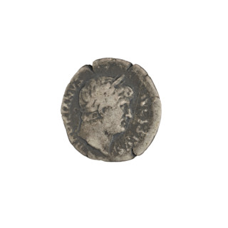 Denarius of Hadrian (76–138; Roman emperor 117–138). Obverse: head of Hadrian in laurel wreath