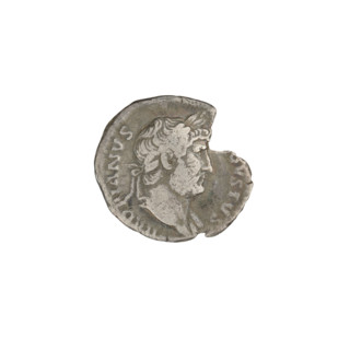 Denarius, Hadrian (76–138; Roman emperor 117–138). Obverse: head of Hadrian in laurel wreath facing