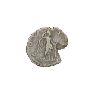 Denarius of Hadrian (76–138; Roman emperor 117–138). Obverse: head of Hadrian in laurel wreath