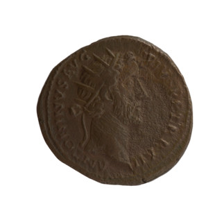 Dupondius, Antoninus Pius (86–161; Roman emperor 138–161) (issuer). Obverse: Head of Antoninus Pius