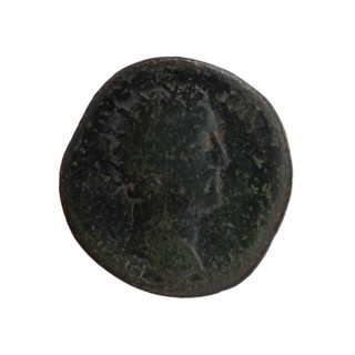 Dupondius; Antoninus Pius (86–161; Roman emperor 138–161), issuer; obverse: head of Antoninus Pius