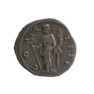 Denarius of Antoninus Pius (86–161; Roman emperor 138–161), 149–150. Obverse: Head of Antoninus
