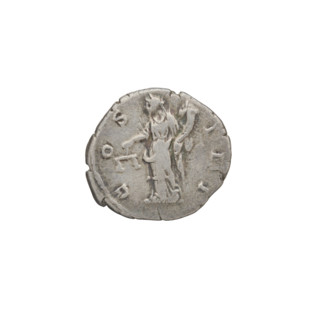 Denarius of Hadrian (reigned 117–138 CE). Obverse: laureate head of Hadrian facing right; rim