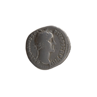 Denarius of Antoninus Pius (86–161; Roman emperor 138–161), c. 149–150. Obverse: Head of Antoninus